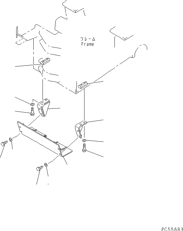 Схема запчастей Komatsu GD725A-1 - НИЖН. ЗАЩИТА ТРАНСМИССИИ РАМА И ЧАСТИ КОРПУСА