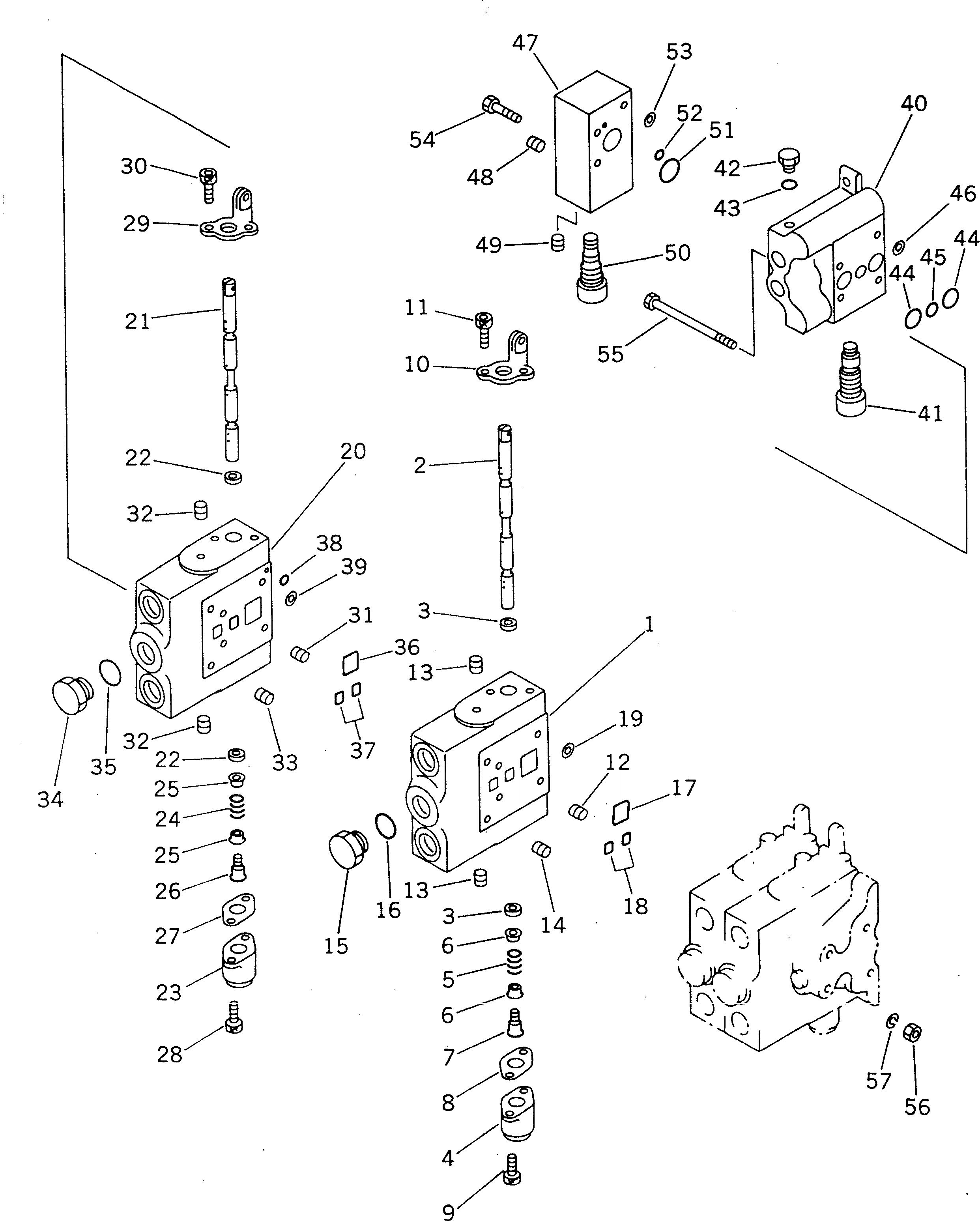 Схема запчастей Komatsu GD725A-1 - ГИДРАВЛ УПРАВЛЯЮЩ. КЛАПАН¤ ЛЕВ. (4-Х СЕКЦИОНН.) (/) ГИДРАВЛИКА