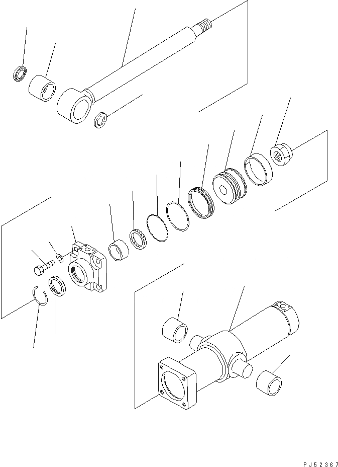 Схема запчастей Komatsu GD725A-1 - ЦИЛИНДР РЫХЛИТЕЛЯ ГИДРАВЛИКА