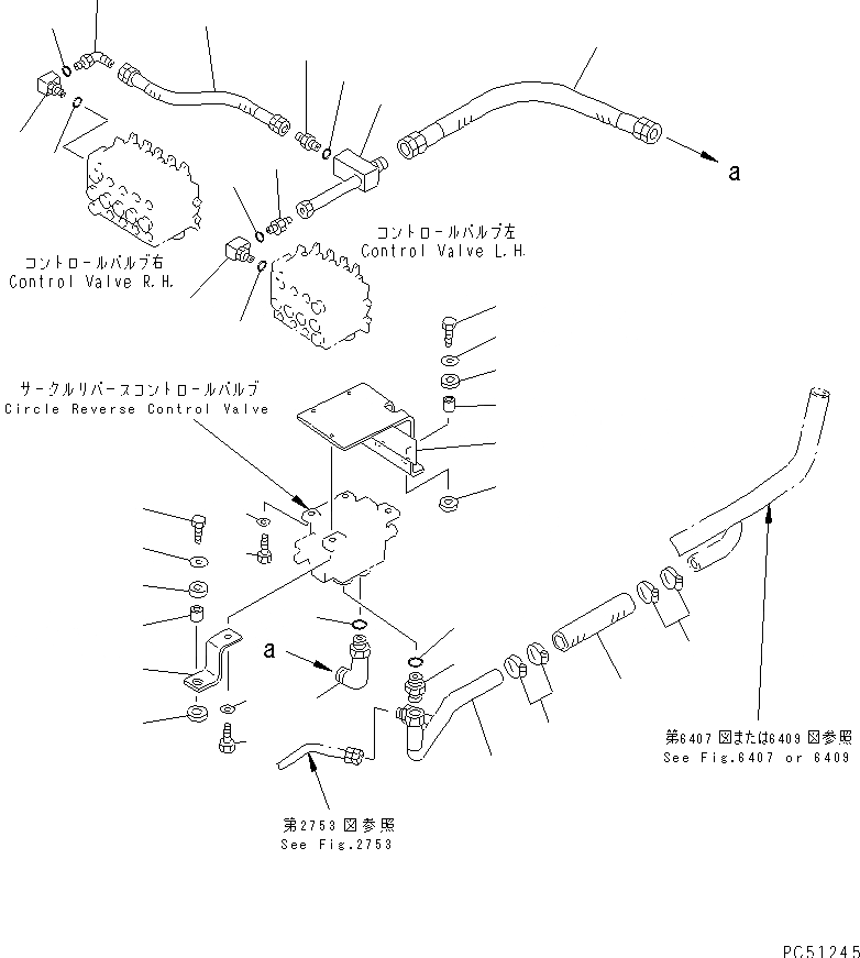 Схема запчастей Komatsu GD725A-1 - ГИДРОЛИНИЯ (ОСНОВН. УПРАВЛЯЮЩ. КЛАПАН - КОЛЬЦЕВ.РЕВЕРС ПРИВОД УПРАВЛЯЮЩ. КЛАПАН) ГИДРАВЛИКА