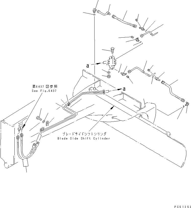 Схема запчастей Komatsu GD725A-1 - ГИДРОЛИНИЯ (ЦИЛИНДР СДВИГ. ОТВАЛА ЛИНИЯ) (/) ГИДРАВЛИКА