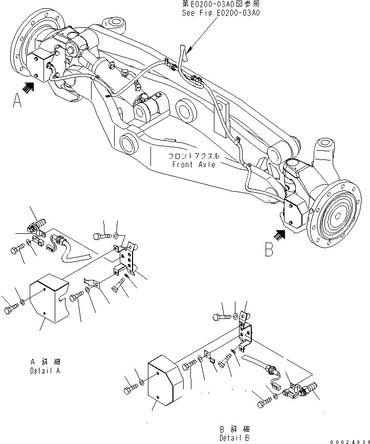 Схема запчастей Komatsu GD755-3 - ПЕРЕДН. ЭЛЕКТРОПРОВОДКА (АВТОМАТИЧ. ОТВАЛ) (/) ЭЛЕКТРИКА