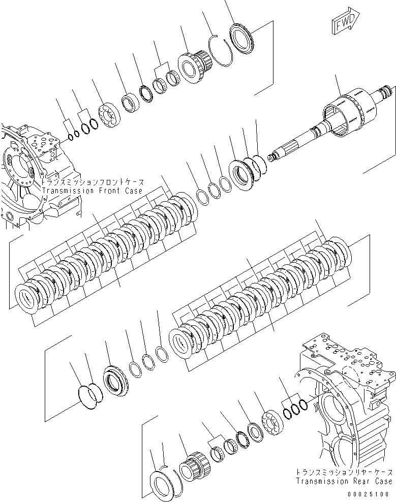 Схема запчастей Komatsu GD755-3 - ТРАНСМИССИЯ (ПЕРЕД. НИЗ. И РЕВЕРС) ТРАНСМИССИЯ