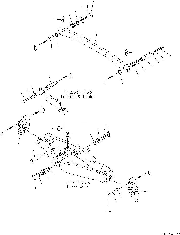 Схема запчастей Komatsu GD755-3 - ПЕРЕДНИЙ МОСТ (УКЛОН. ROD) ТРАНСМИССИЯ
