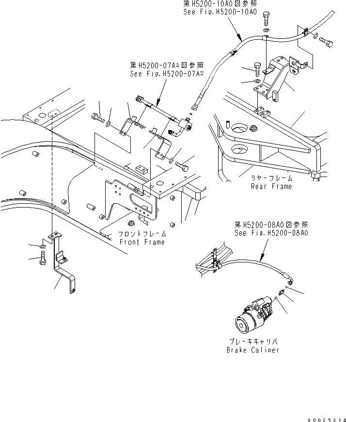 Схема запчастей Komatsu GD755-3 - ГИДРОЛИНИЯ (MAUNTING КОРПУС И СТОЯНОЧНЫЙ ТОРМОЗ ПАТРУБОК) ГИДРАВЛИКА
