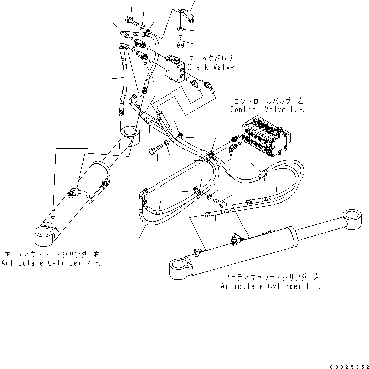 Схема запчастей Komatsu GD755-3 - ГИДРАВЛ ПЕРЕДН. ТРУБЫ (ЦИЛИНДР СОЧЛЕНЕНИЯ ЛИНИЯ) ГИДРАВЛИКА