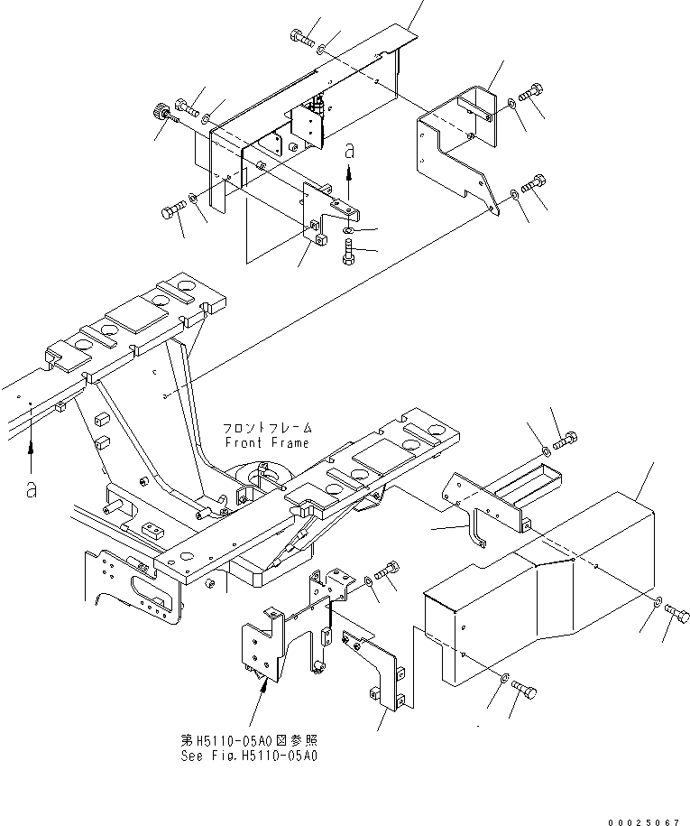 Схема запчастей Komatsu GD755-3 - ПОКРЫТИЕ ПОЛА ЧАСТИ КОРПУСА
