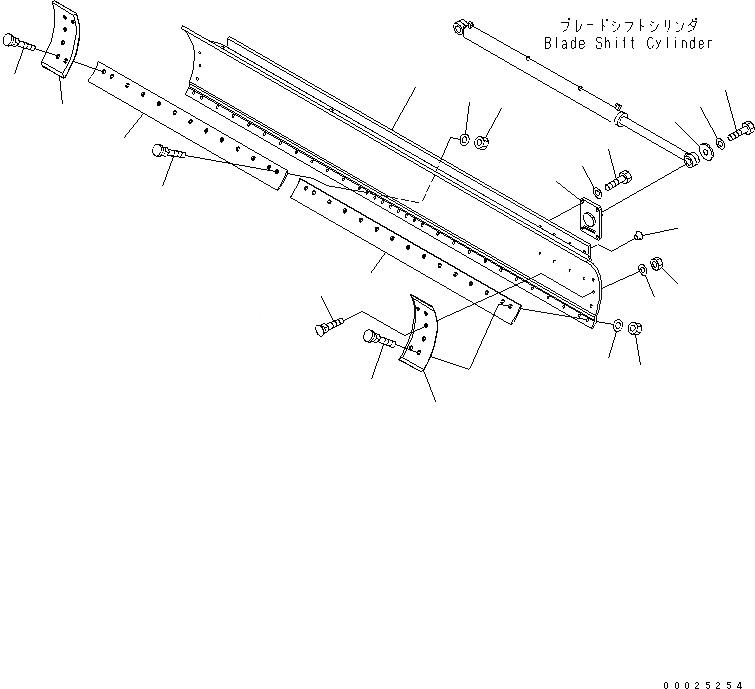 Схема запчастей Komatsu GD755-3 - ОТВАЛ (.M) (С END BIT) РАБОЧЕЕ ОБОРУДОВАНИЕ
