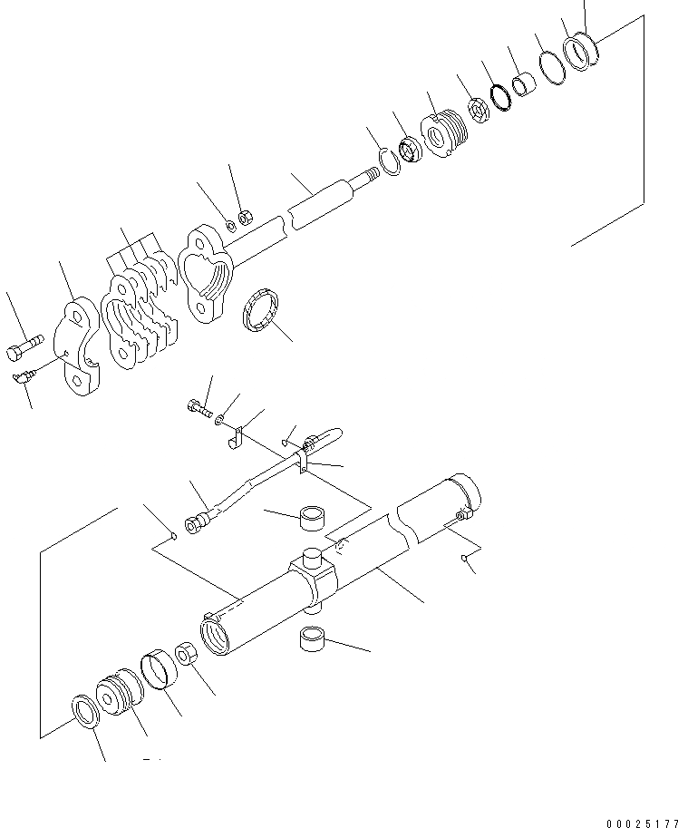 Схема запчастей Komatsu GD755-3 - ЦИЛИНДР ПОДЪЕМА ОТВАЛА (ВНУТР. ЧАСТИ) ОСНОВН. КОМПОНЕНТЫ И РЕМКОМПЛЕКТЫ