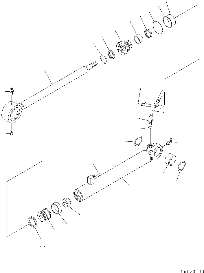 Схема запчастей Komatsu GD755-3 - ЦИЛИНДР РУЛЕВ. УПР-Я (ВНУТР. ЧАСТИ) ОСНОВН. КОМПОНЕНТЫ И РЕМКОМПЛЕКТЫ