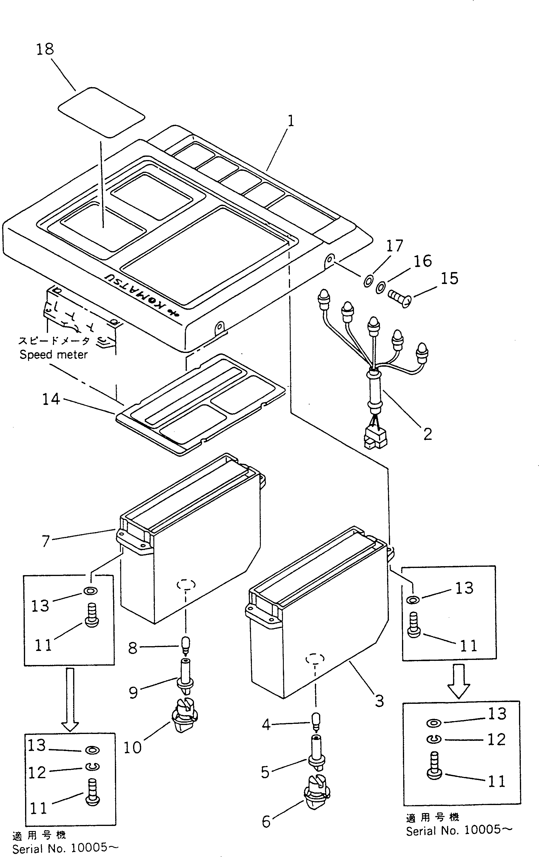 Схема запчастей Komatsu GD805A-1 - ПАНЕЛЬ МОНИТОРА КОМПОНЕНТЫ ДВИГАТЕЛЯ И ЭЛЕКТРИКА
