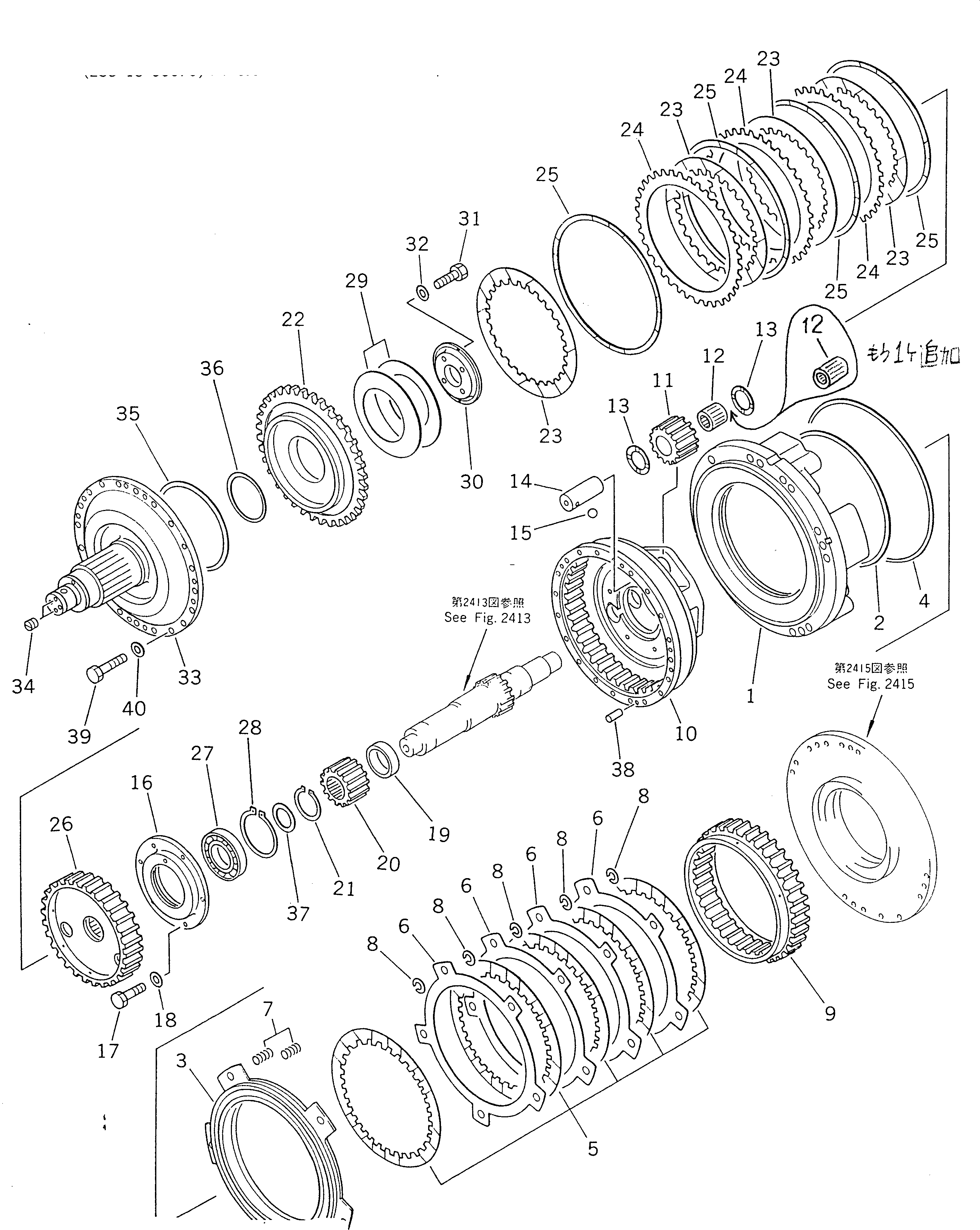 Схема запчастей Komatsu GD805A-1 - ТРАНСМИССИЯ (НИЗ. И ВЫС.T МУФТА) СИЛОВАЯ ПЕРЕДАЧА