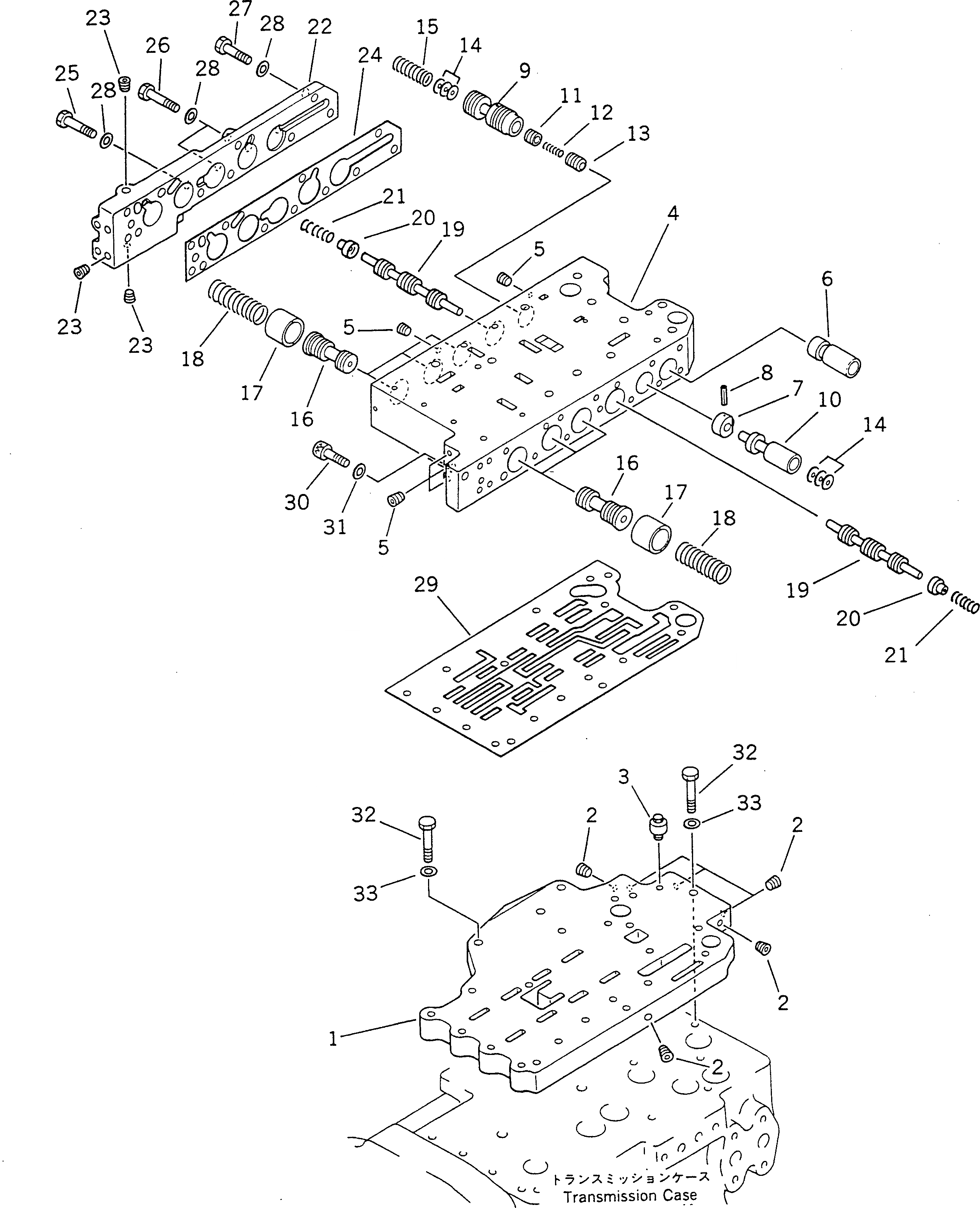 Схема запчастей Komatsu GD805A-1 - ТРАНСМИССИЯ (УПРАВЛЯЮЩ. КЛАПАН) (/)(№-) СИЛОВАЯ ПЕРЕДАЧА