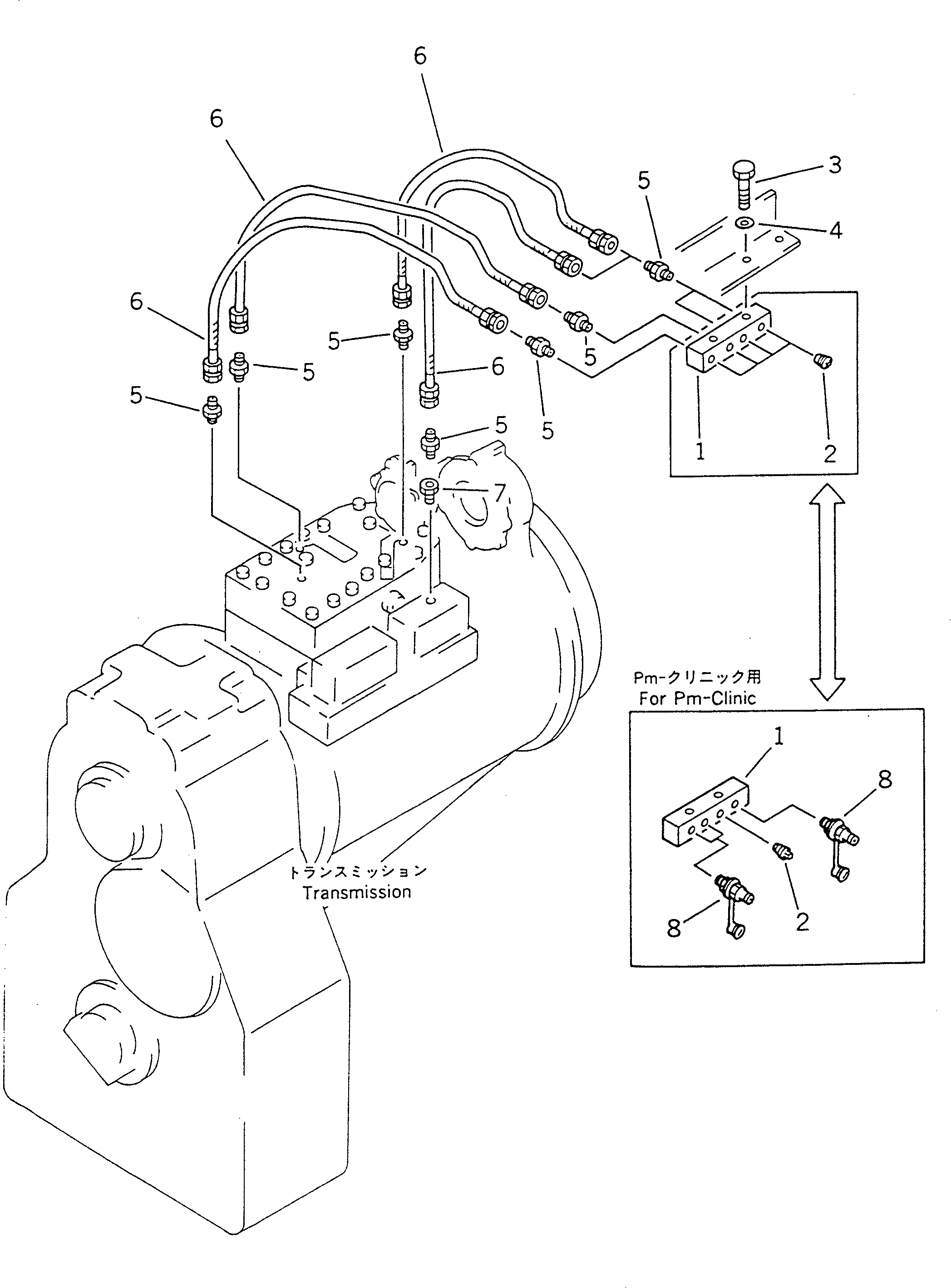 Схема запчастей Komatsu GD805A-1 - ТРАНСМИССИЯ МАСЛ. PRESSURE КОНТРОЛЬ ТРУБЫ(№-) СИЛОВАЯ ПЕРЕДАЧА