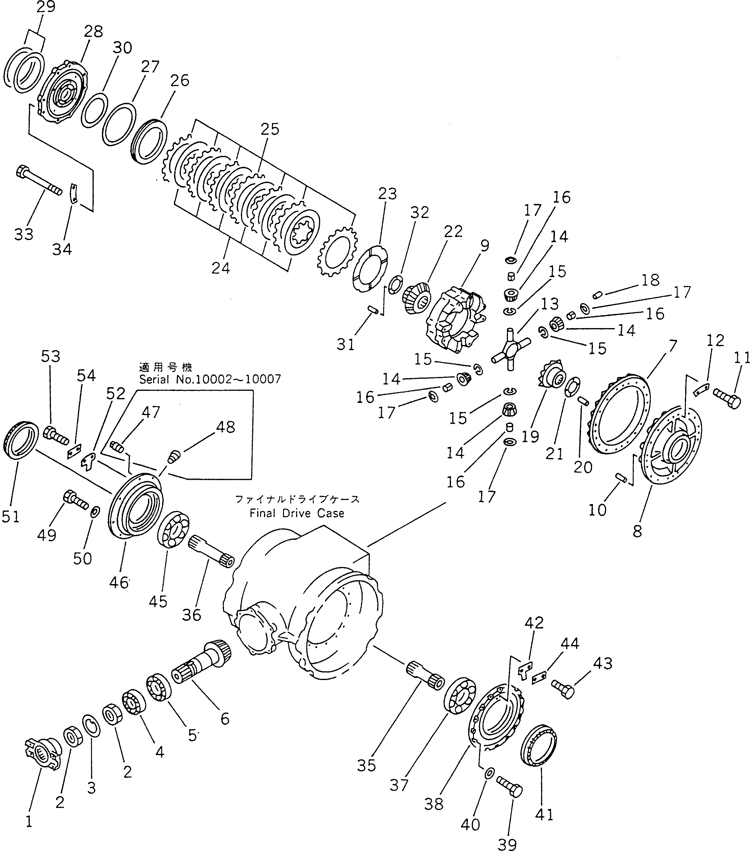 Схема запчастей Komatsu GD805A-1 - КОНЕЧНАЯ ПЕРЕДАЧА И ВАЛ (/) СИЛОВАЯ ПЕРЕДАЧА
