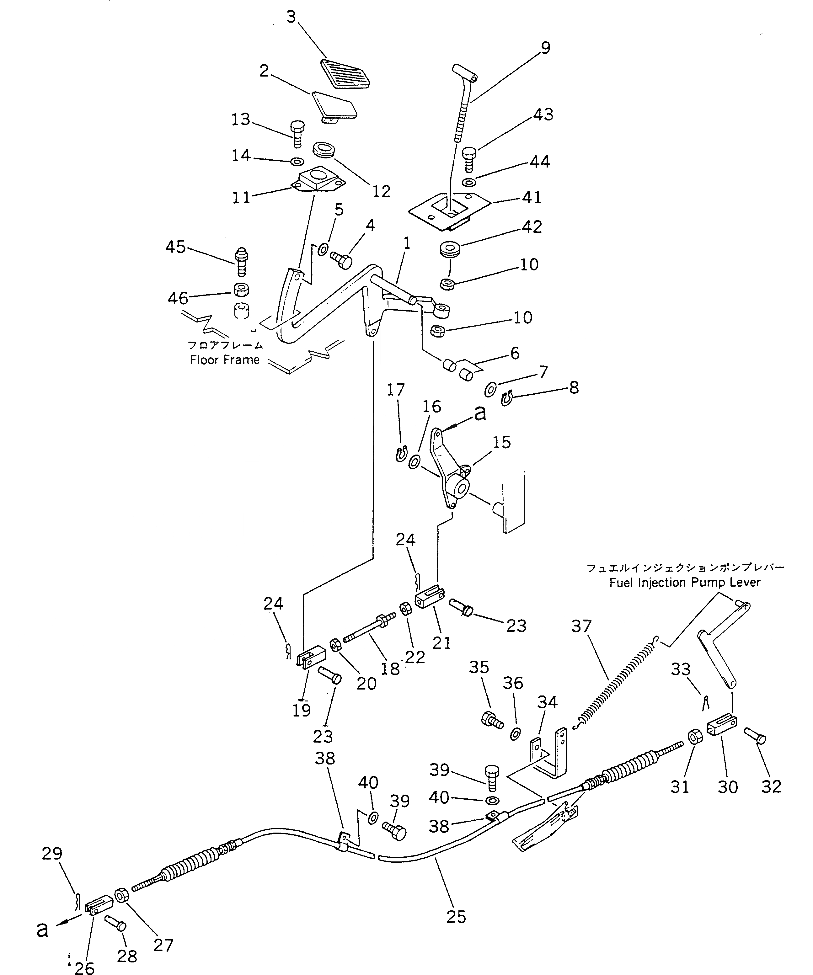 Схема запчастей Komatsu GD805A-1 - АКСЕЛЕРАТОР ПЕДАЛЬ СИСТЕМА УПРАВЛЕНИЯ