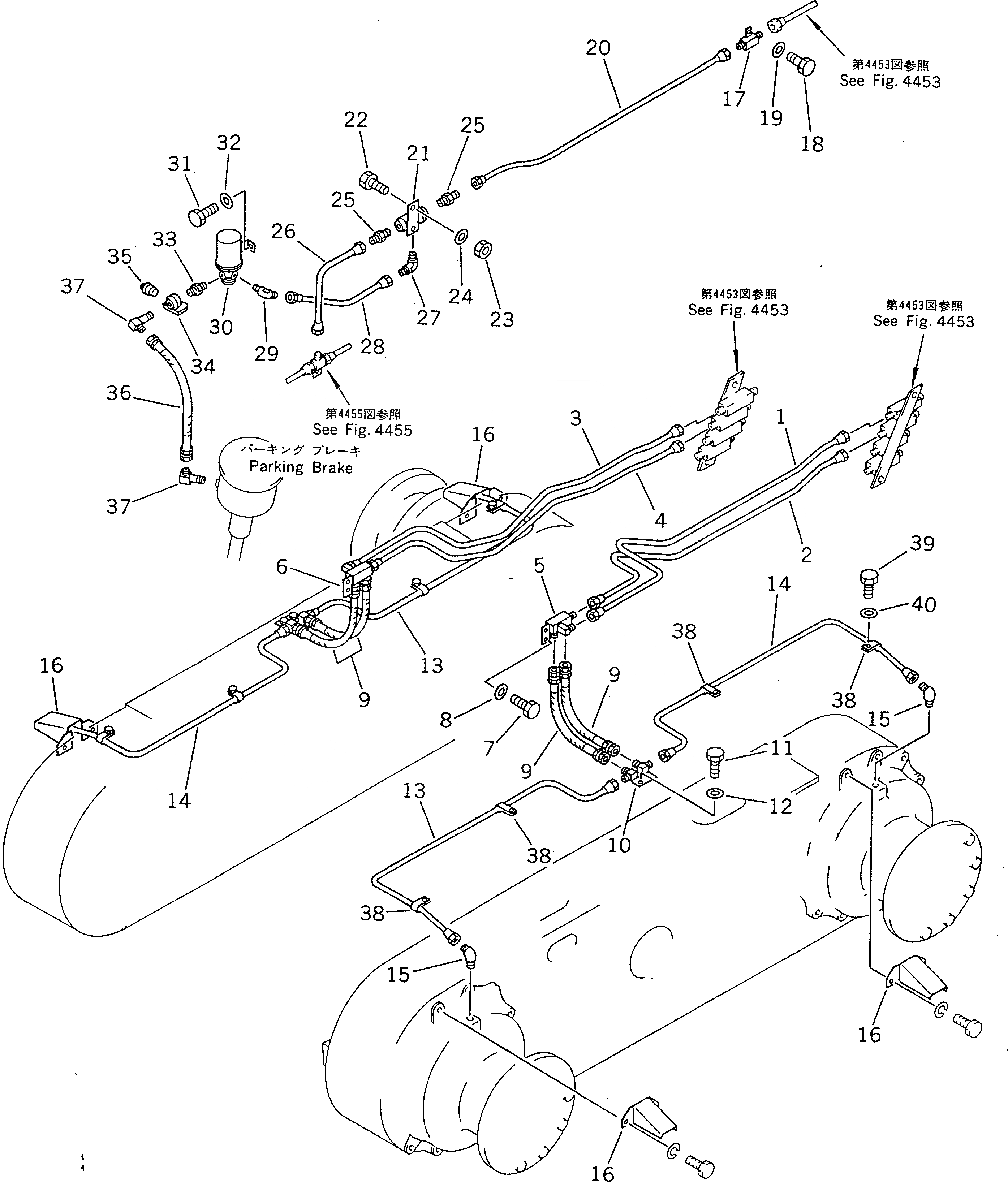 Схема запчастей Komatsu GD805A-1 - ВОЗДУХОВОД (/) СИСТЕМА УПРАВЛЕНИЯ