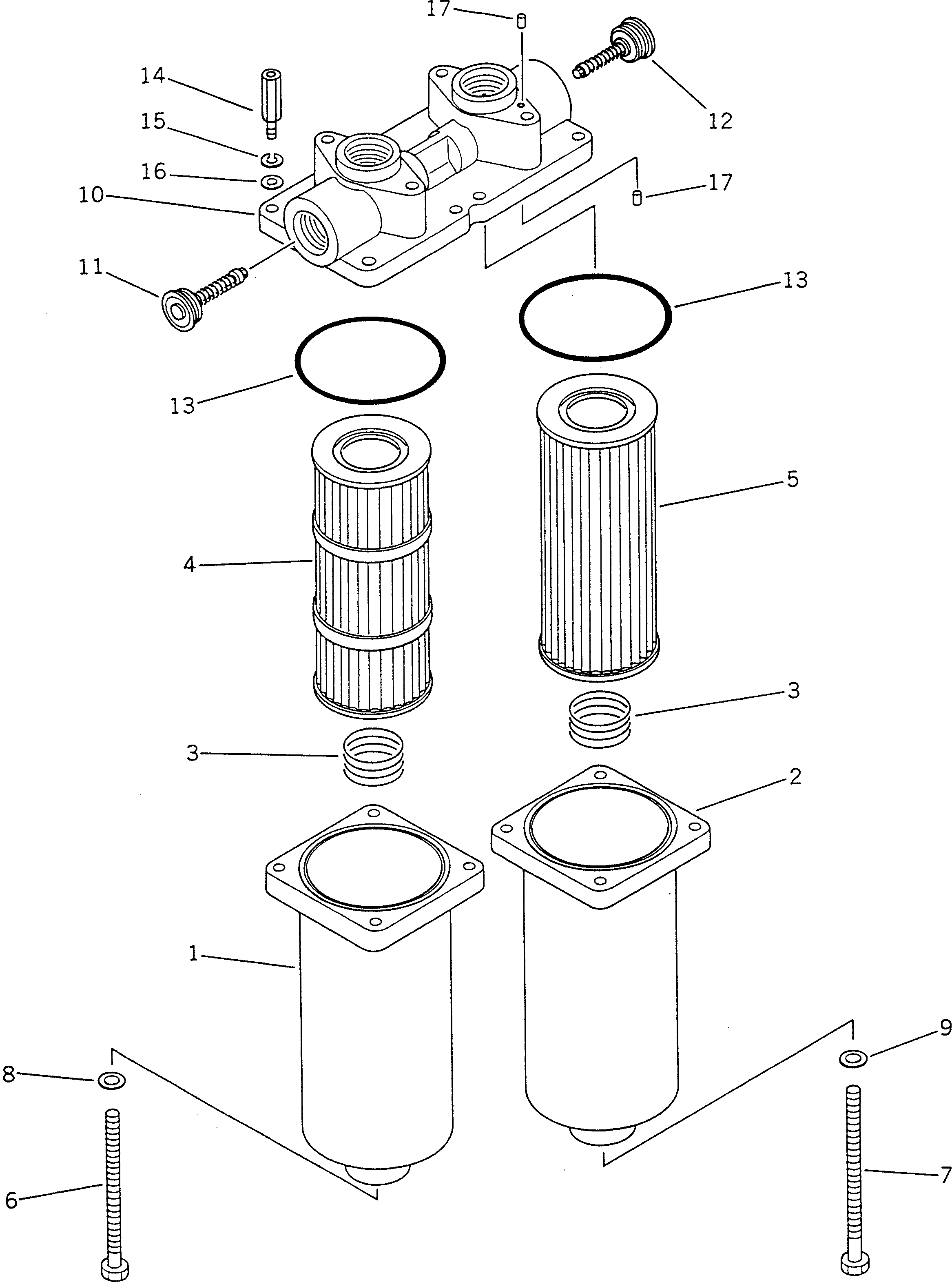 Схема запчастей Komatsu GD805A-1 - ГИДРАВЛ. ФИЛЬТР(№-) ГИДРАВЛИКА