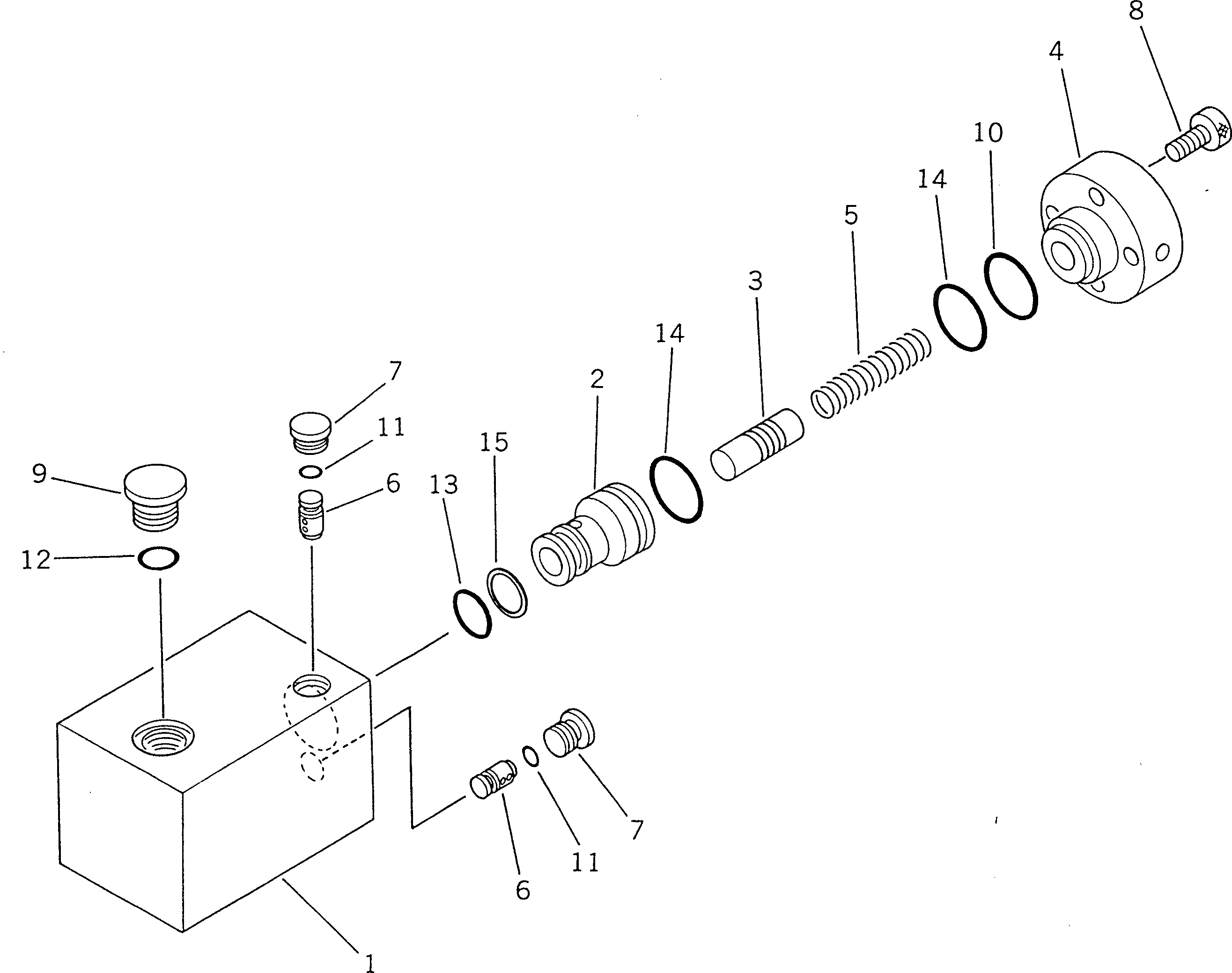 Схема запчастей Komatsu GD805A-1 - ОСНОВН. РАЗГРУЗ. КЛАПАН ГИДРАВЛИКА