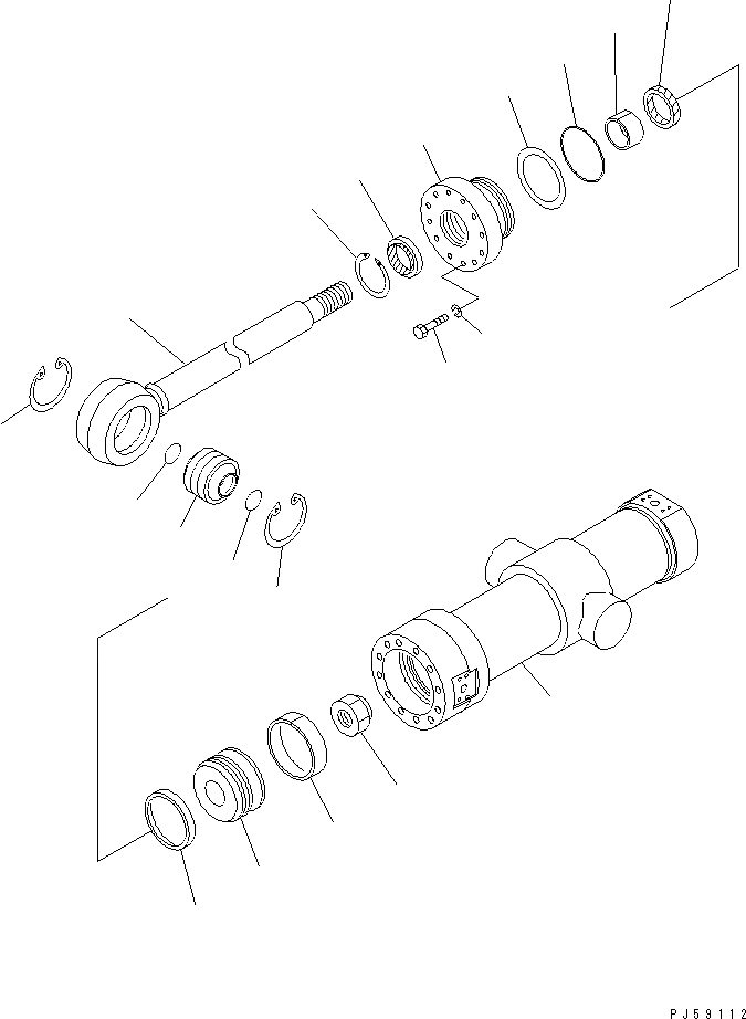 Схема запчастей Komatsu GD805A-1 - ЦИЛИНДР НАКЛОНА ГИДРАВЛИКА
