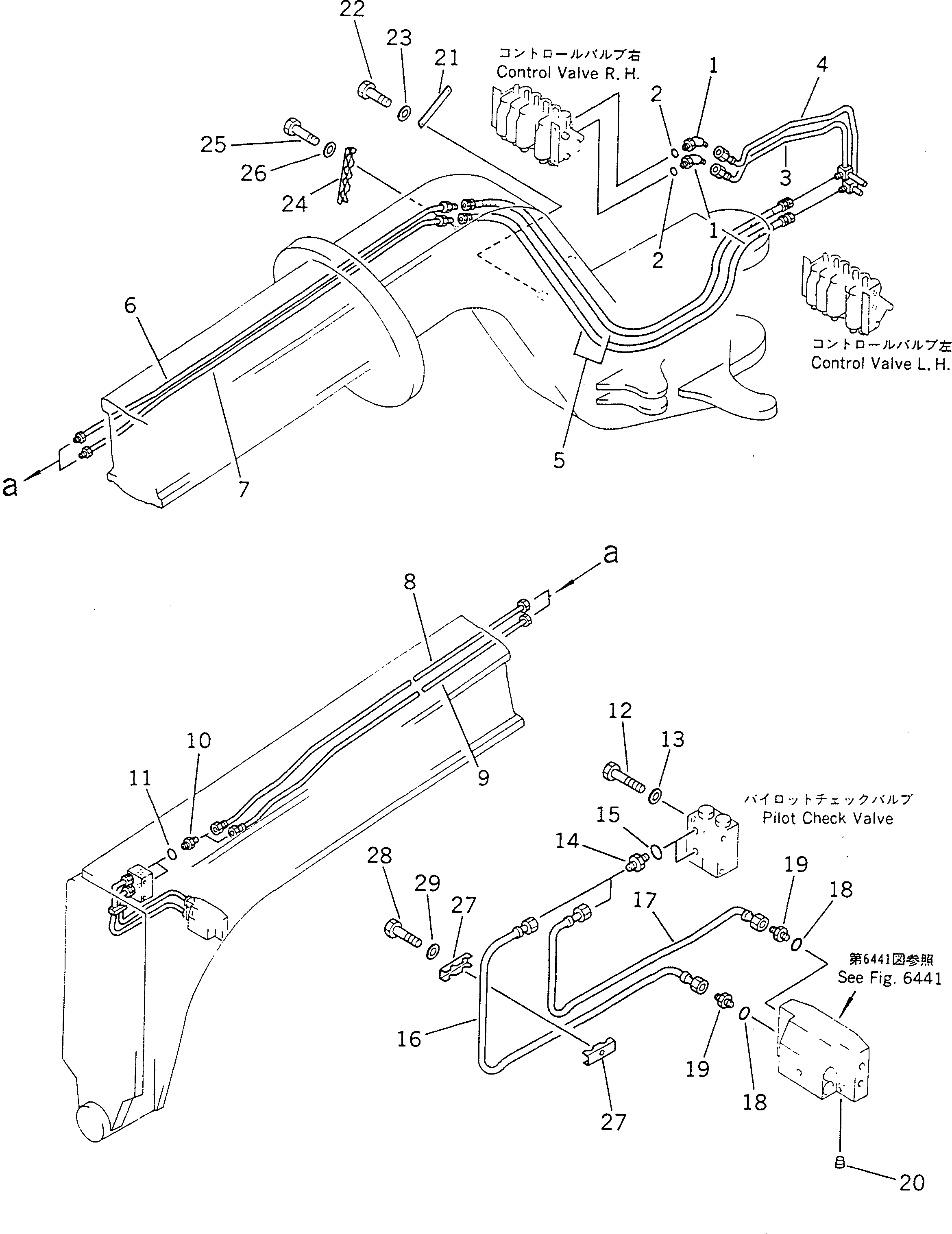 Схема запчастей Komatsu GD805A-1 - ГИДРОЛИНИЯ (СЦЕПНОЕ УСТРОЙСТВО SHIFT ЛИНИЯ ЦИЛИНДРА) (/) ГИДРАВЛИКА