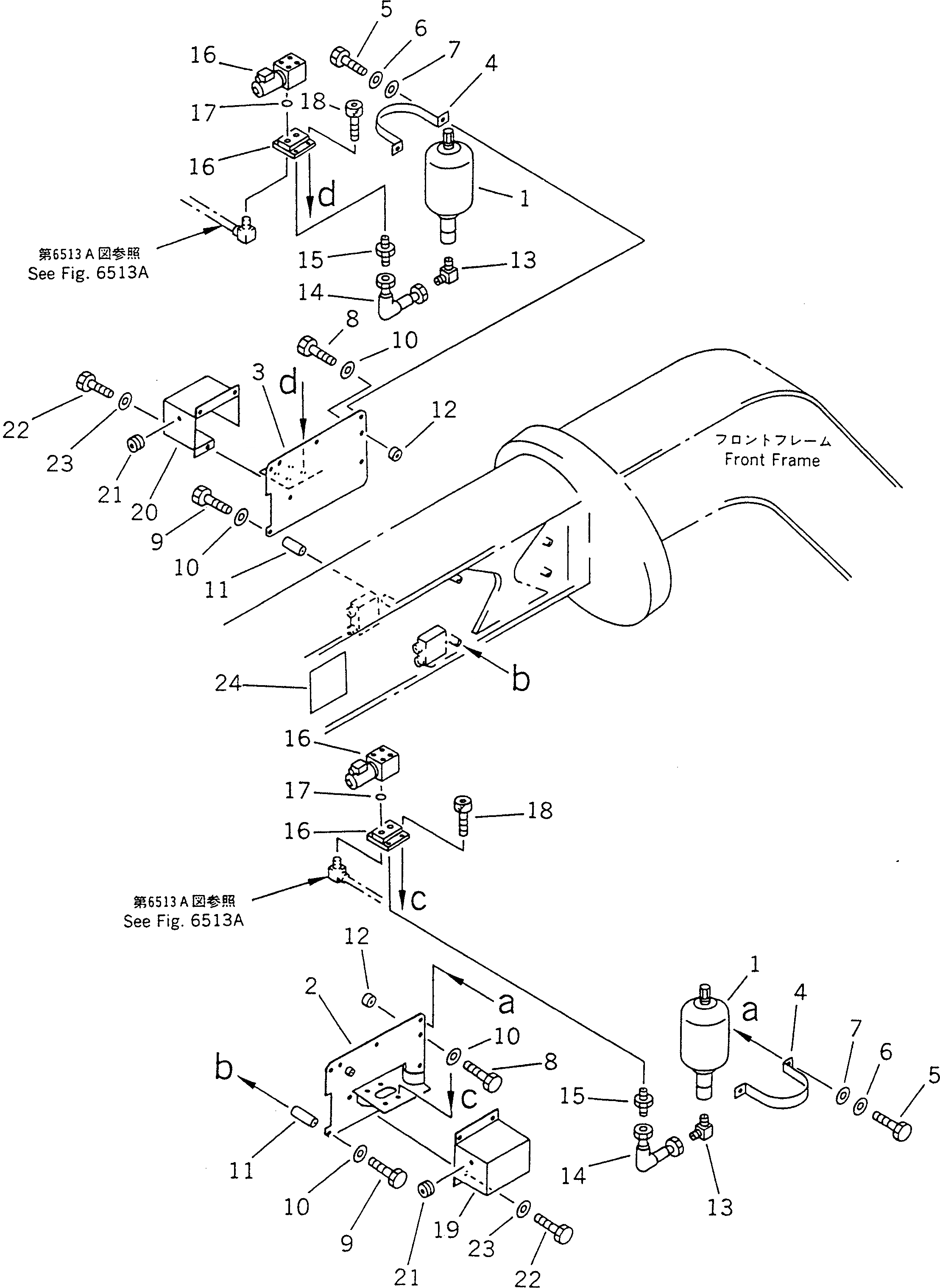 Схема запчастей Komatsu GD805A-1 - ОТВАЛ АККУМУЛЯТОР ТРУБЫ (/)(№.-) ГИДРАВЛИКА