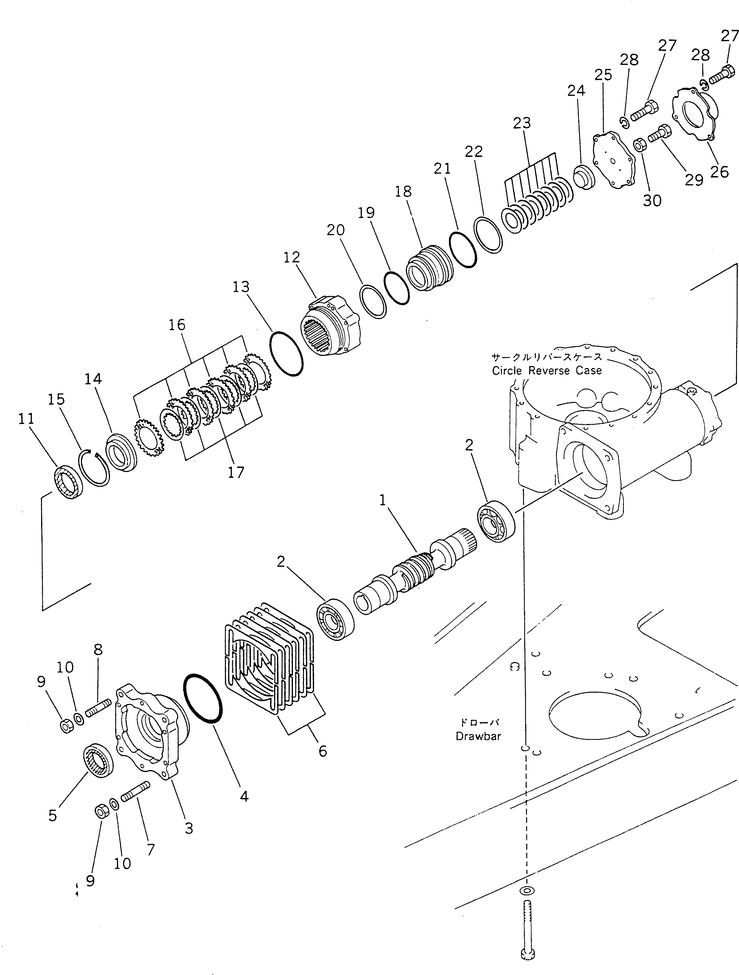 Схема запчастей Komatsu GD805A-1 - КОЛЬЦЕВ.РЕВЕРС ПРИВОД (/)(№-) РАБОЧЕЕ ОБОРУДОВАНИЕ