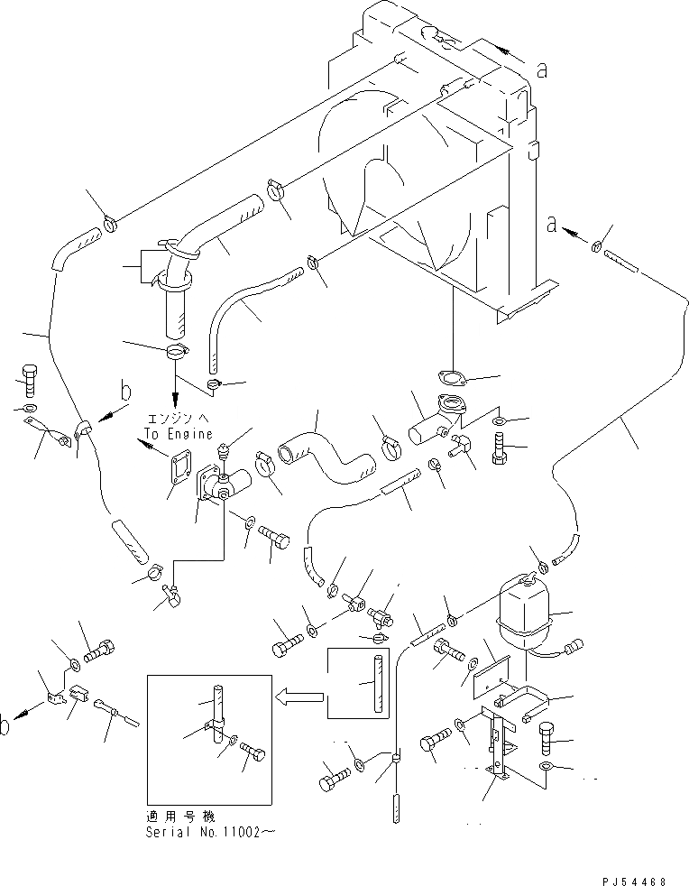 Схема запчастей Komatsu GD825A-2 - СИСТЕМА ТРУБ РАДИАТОРА(№-) КОМПОНЕНТЫ ДВИГАТЕЛЯ И ЭЛЕКТРИКА