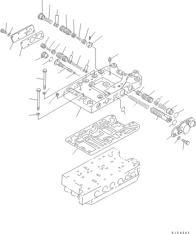 Схема запчастей Komatsu GD825A-2 - ТРАНСМИССИЯ (УПРАВЛЯЮЩ. КЛАПАН) (/)(№-(9)) СИЛОВАЯ ПЕРЕДАЧА