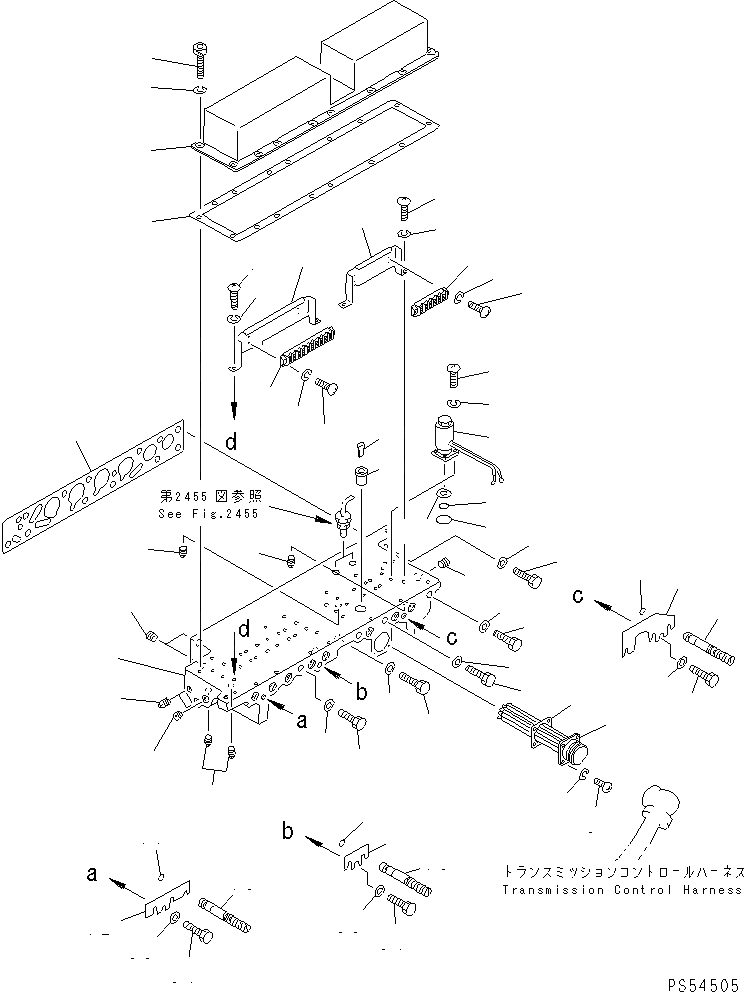 Схема запчастей Komatsu GD825A-2 - ТРАНСМИССИЯ (УПРАВЛЯЮЩ. КЛАПАН) (/)(№-(9)) СИЛОВАЯ ПЕРЕДАЧА