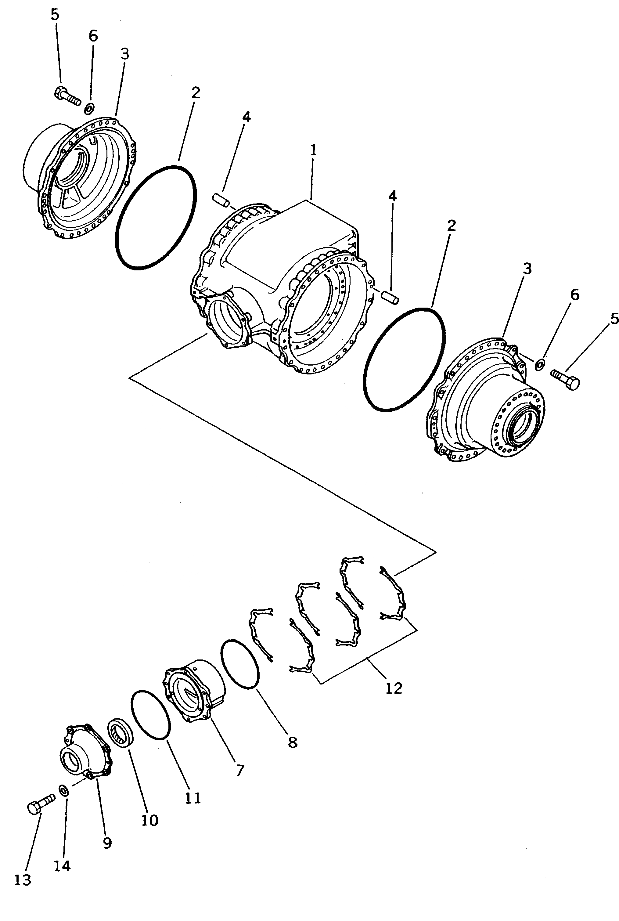 Схема запчастей Komatsu GD825A-2 - КОРПУС КОНЕЧН. ПЕРЕДАЧИ (/)(№-) СИЛОВАЯ ПЕРЕДАЧА