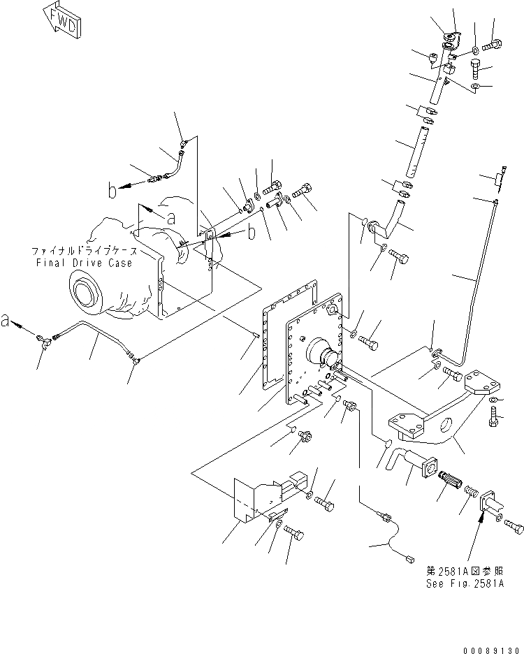 Схема запчастей Komatsu GD825A-2 - КОРПУС КОНЕЧН. ПЕРЕДАЧИ (/)(№-) СИЛОВАЯ ПЕРЕДАЧА