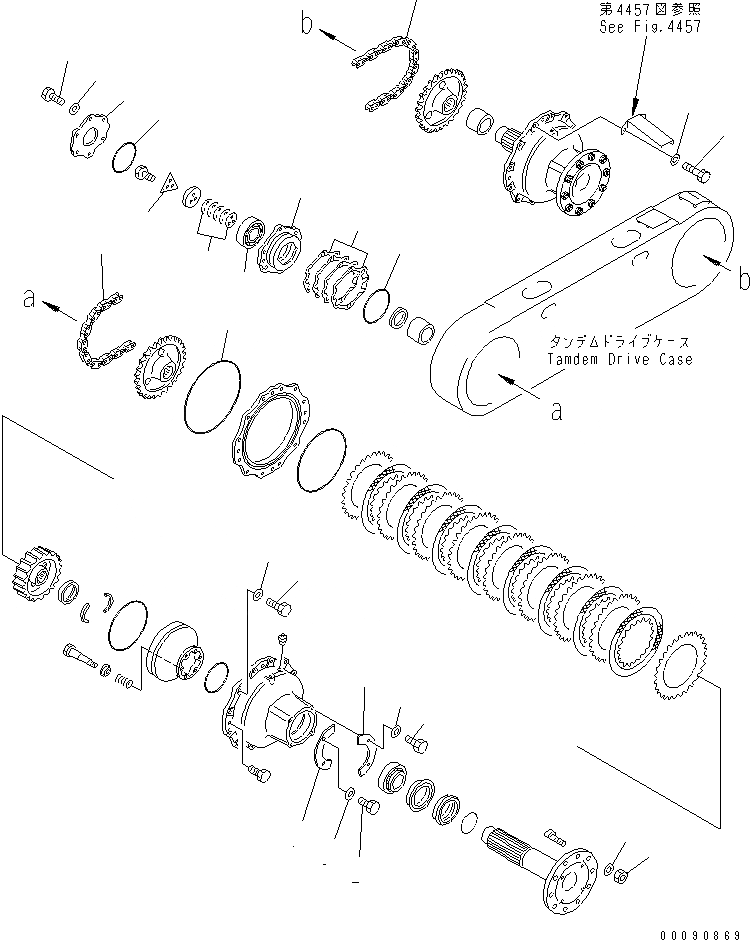 Схема запчастей Komatsu GD825A-2 - СДВОЕНН. ПРИВОД ПРИВОД ЦЕПЬ И КОМПОНЕНТЫ(№-) СИЛОВАЯ ПЕРЕДАЧА