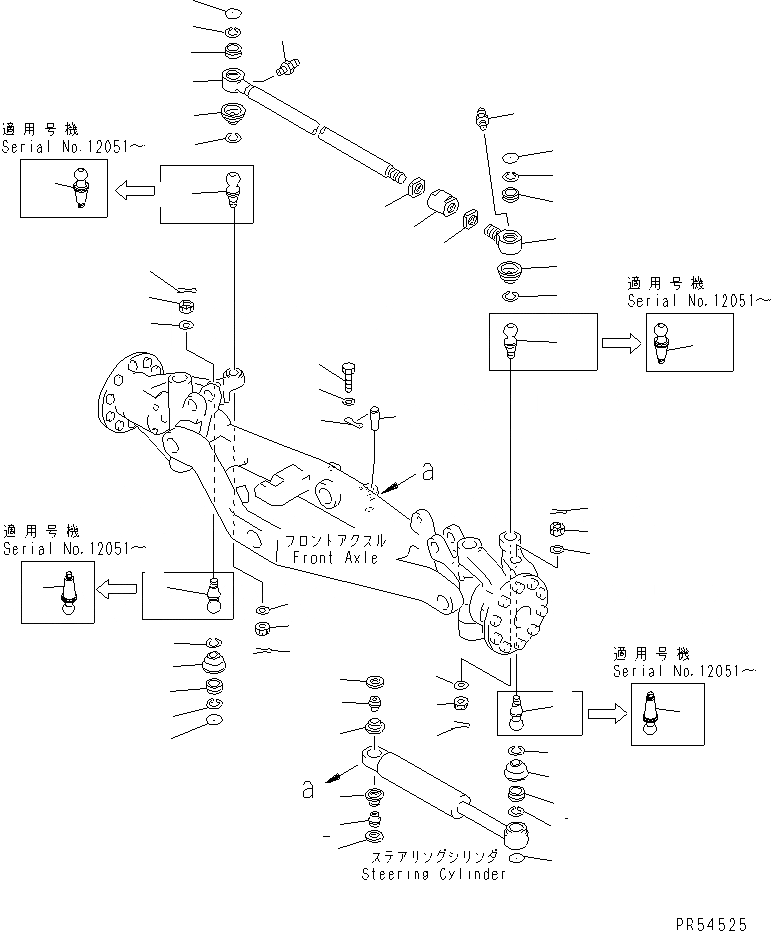 Схема запчастей Komatsu GD825A-2 - ПЕРЕДНИЙ МОСТ (/) СИЛОВАЯ ПЕРЕДАЧА