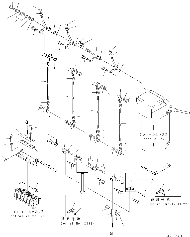 Схема запчастей Komatsu GD825A-2 - ГИДРАВЛ РЫЧАГ УПРАВЛ-Я (ПРАВ.) СИСТЕМА УПРАВЛЕНИЯ