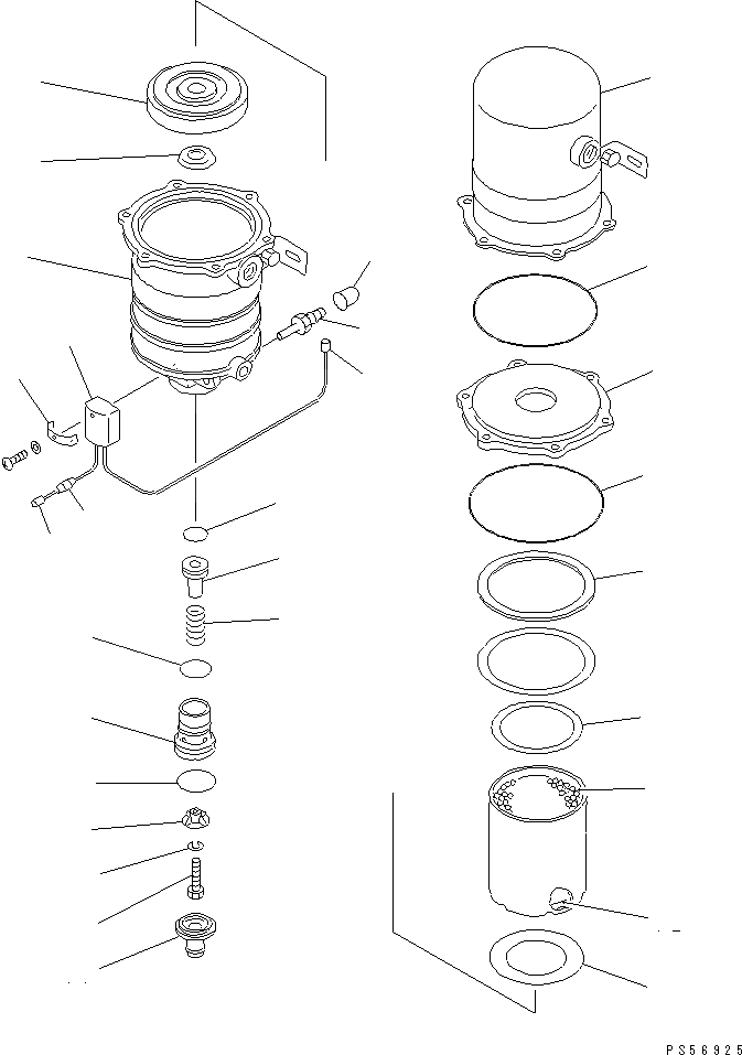 Схема запчастей Komatsu GD825A-2 - ВОЗД. ВЛАГООТДЕЛИТЕЛЬ(№.-) СИСТЕМА УПРАВЛЕНИЯ