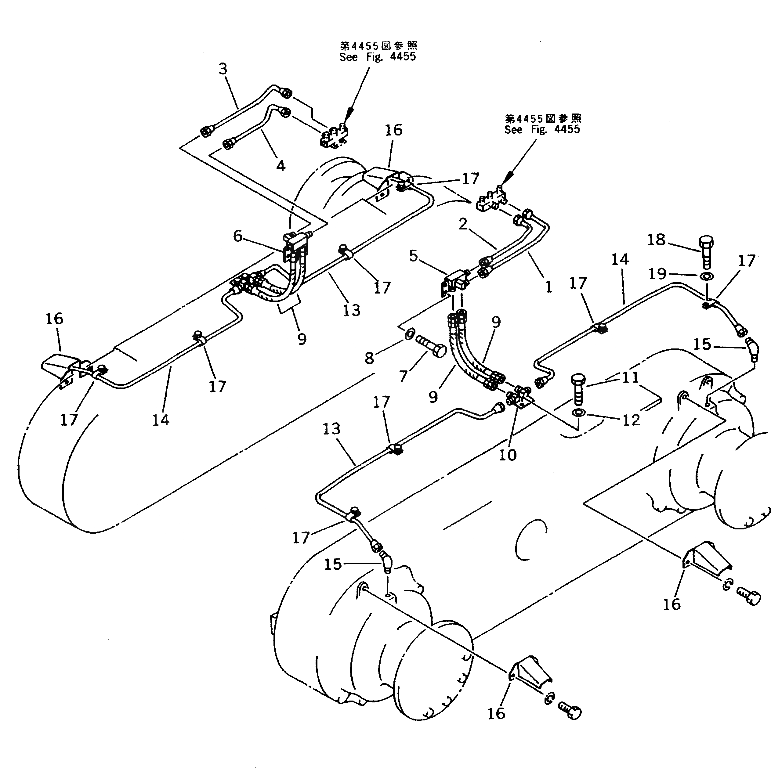 Схема запчастей Komatsu GD825A-2 - ВОЗДУХОВОД (/)(№-) СИСТЕМА УПРАВЛЕНИЯ