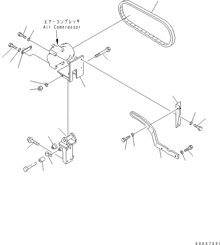 Схема запчастей Komatsu GD825A-2 - КОНДИЦ. ВОЗДУХА (/7) (КРЕПЛЕНИЕ КОНДИЦИОНЕРА ЧАСТИ)(№-) РАМА И ЧАСТИ КОРПУСА