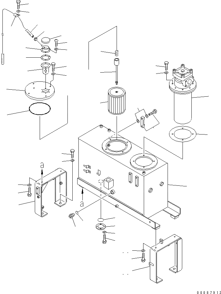 Схема запчастей Komatsu GD825A-2 - ГИДР. БАК. (СПЕЦ-Я ДЛЯ БОЛЬШИХ ВЫСОТ.) ГИДРАВЛИКА