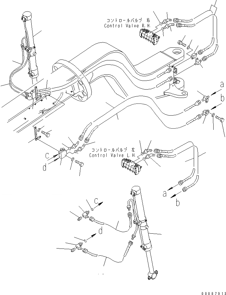 Схема запчастей Komatsu GD825A-2 - ГИДРОЛИНИЯ (ЦИЛИНДР ПОДЪЕМА ОТВАЛА ЛИНИЯ)(№-) ГИДРАВЛИКА