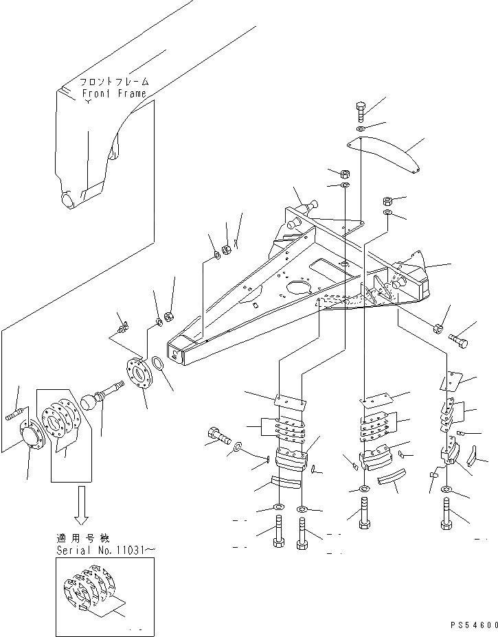 Схема запчастей Komatsu GD825A-2 - СЦЕПНОЕ УСТРОЙСТВО(№-) РАБОЧЕЕ ОБОРУДОВАНИЕ