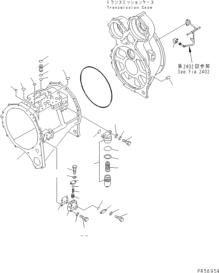 Схема запчастей Komatsu GD825A-2 - ТРАНСМИССИЯ (КОРПУС ТРАНСМИССИИ)(№99-) СИЛОВАЯ ПЕРЕДАЧА