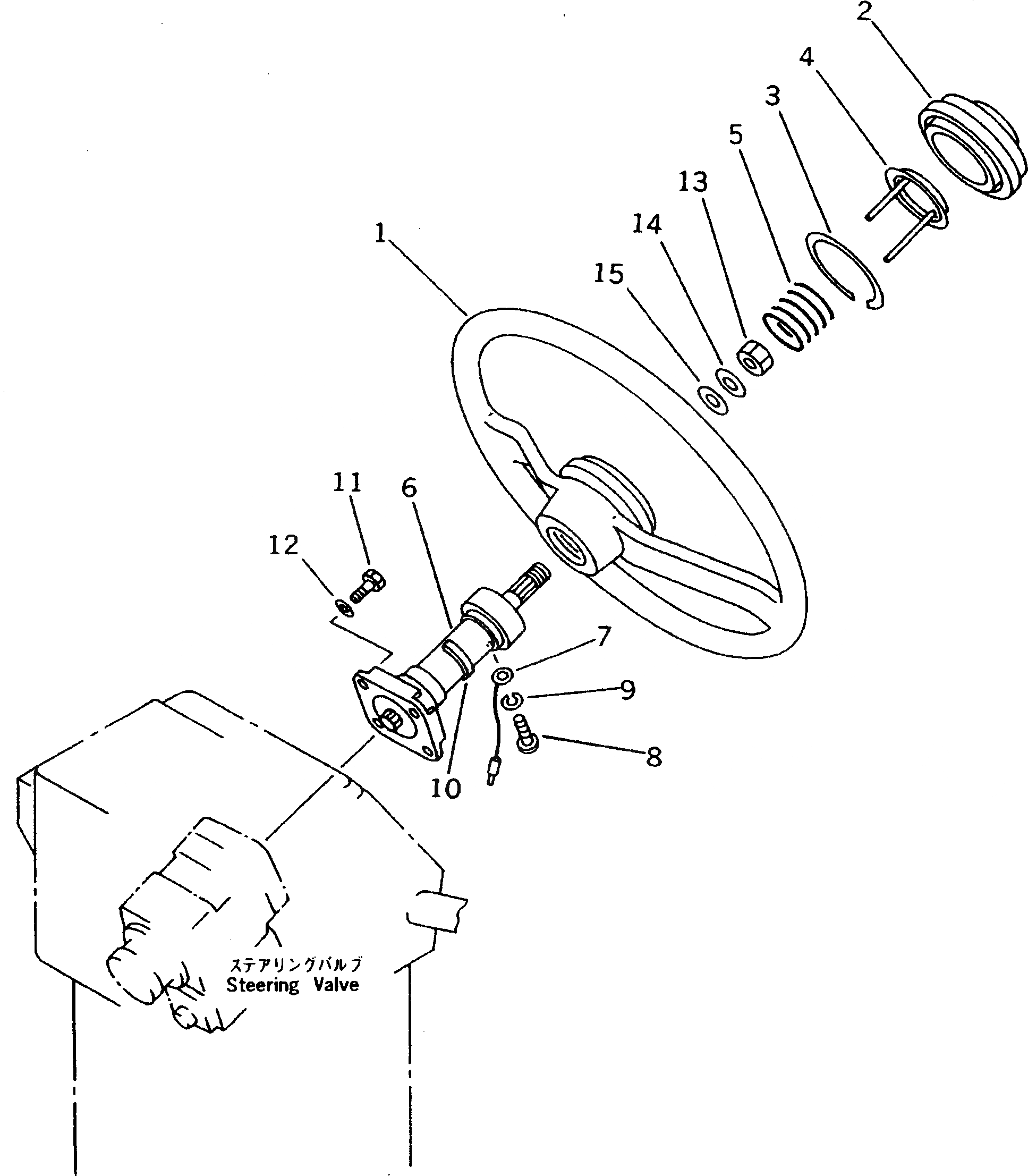 Схема запчастей Komatsu GD825A-2 - РУЛЕВОЕ КОЛЕСО СИСТЕМА УПРАВЛЕНИЯ