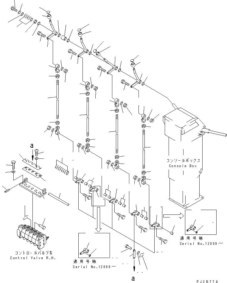Схема запчастей Komatsu GD825A-2 - ГИДРАВЛ РЫЧАГ УПРАВЛ-Я (ПРАВ.) СИСТЕМА УПРАВЛЕНИЯ