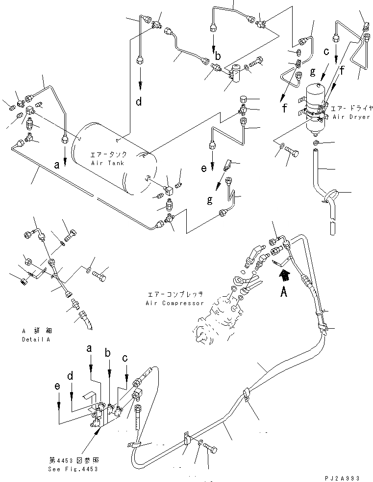 Схема запчастей Komatsu GD825A-2 - ВОЗДУХОВОД (/) (С ВОЗД. ВЛАГООТДЕЛИТЕЛЬ)(№8-) СИСТЕМА УПРАВЛЕНИЯ