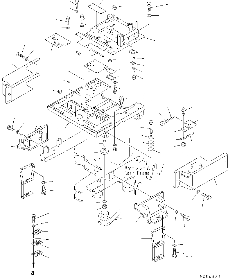 Схема запчастей Komatsu GD825A-2 - КАБИНА ОПЕРАТОРА (/) (ОСНОВН. КОНСТРУКЦИЯ И WIRE СТУПЕНИ)     (ДЛЯ PRESSURE RISE)(№-) РАМА И ЧАСТИ КОРПУСА