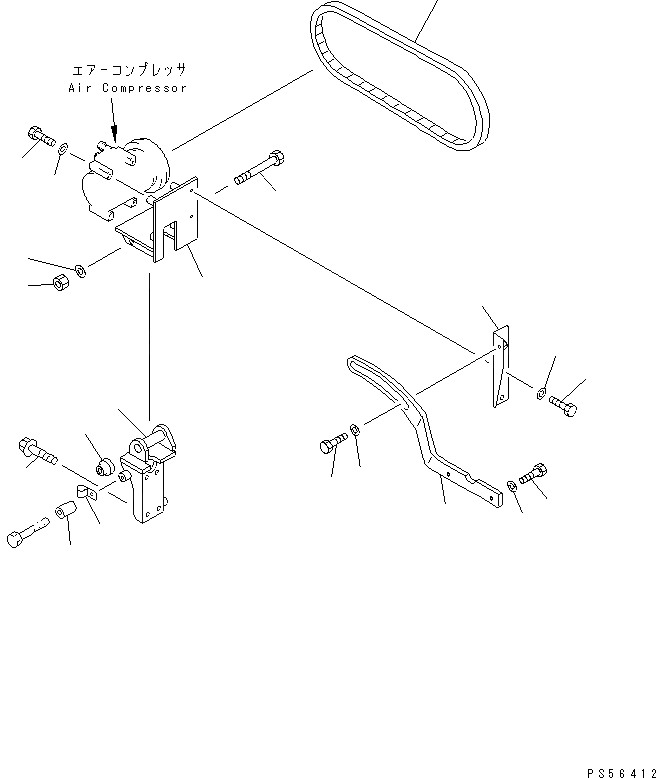 Схема запчастей Komatsu GD825A-2 - КОНДИЦ. ВОЗДУХА (/7) (КРЕПЛЕНИЕ КОНДИЦИОНЕРА ЧАСТИ)(№-) РАМА И ЧАСТИ КОРПУСА