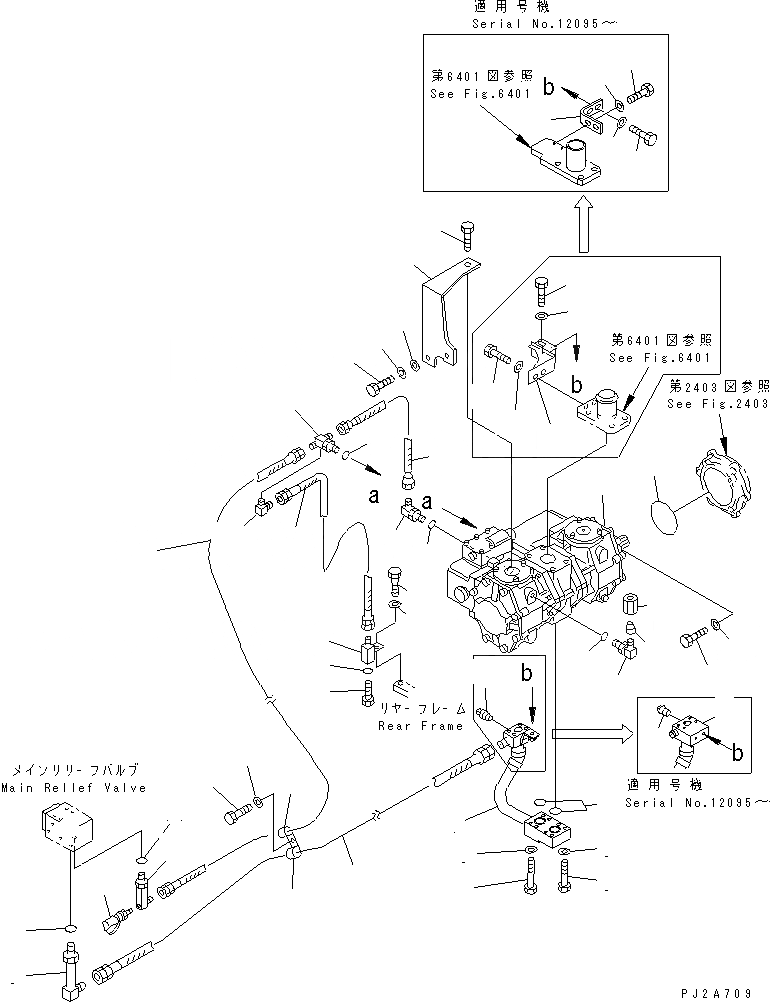 Схема запчастей Komatsu GD825A-2 - ГИДРОЛИНИЯ (НАСОС - ОСНОВН. РАЗГРУЗ. КЛАПАН)(№-) ГИДРАВЛИКА