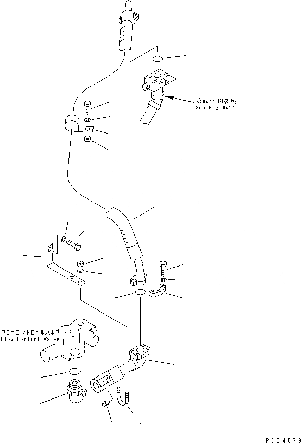 Схема запчастей Komatsu GD825A-2 - ГИДРОЛИНИЯ (НАСОС - КЛАПАН УПРАВЛ-Я ПОТОКОМ) ГИДРАВЛИКА