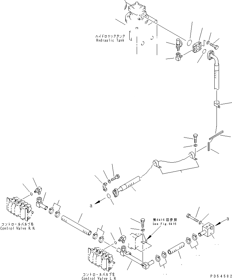 Схема запчастей Komatsu GD825A-2 - ГИДРОЛИНИЯ (УПРАВЛЯЮЩ. КЛАПАН ВОЗВРАТН. ЛИНИЯ)(№-) ГИДРАВЛИКА
